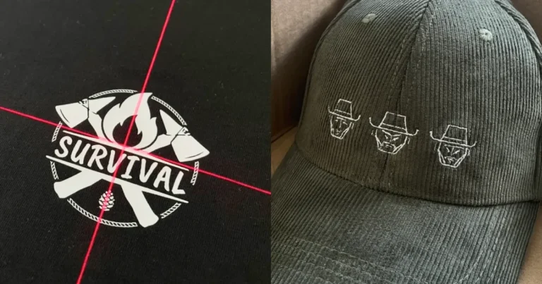Custom clothing personalization techniques: DTF and embroidery on hats and fabric.